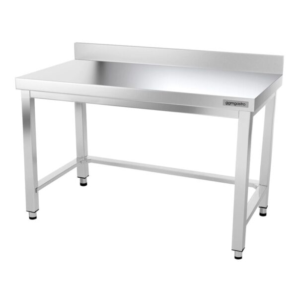 Nerezový pracovný stôl PREMIUM - 2000x600mm - s podnožou, podperou a podperou - Image 6