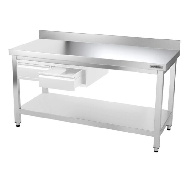Nerezový pracovný stôl PREMIUM - 1600x600mm - s podnožou, podperou a podperou - Image 9