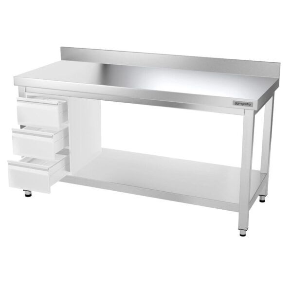 Nerezový pracovný stôl PREMIUM - 1800x600mm - s podnožou, podperou a podperou - Image 11