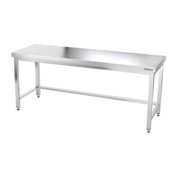 Nerezový pracovný stôl PREMIUM - 2000x600mm - s podnožou a vzperami - Image 7