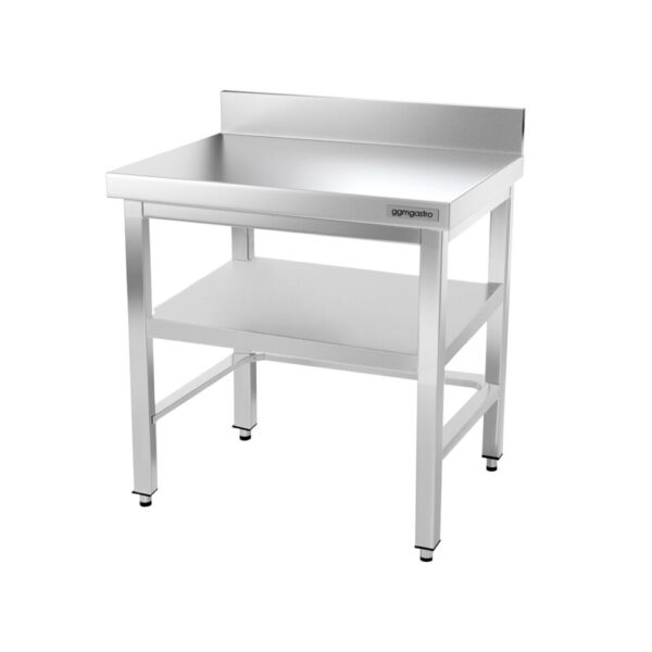Nerezový pracovný stôl PREMIUM - 600x600mm - s podnožou, podperou a podperou - Image 10