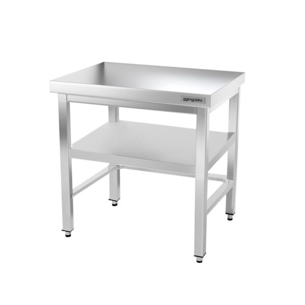 Nerezový pracovný stôl PREMIUM - 800x600mm - s podnožou a vzperami - Image 11