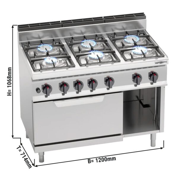 Plynový sporák - 33,5 kW - 6 horákov - vrátane plynovej rúry - 7,8 kW - Image 3