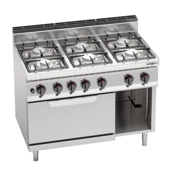Plynový sporák - 33,5 kW - 6 horákov - vrátane elektrickej rúry statickej - 7,5 kW