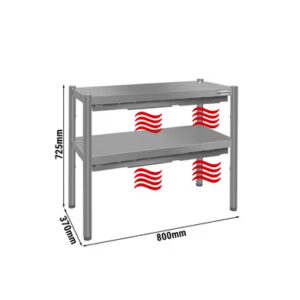 Tepelný most ECO - 800x370mm - se 2 policemi - výška: 725mm