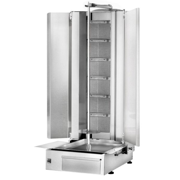 Plynový gril na kebab gyros/doner - 6 horáky - max 100 kg - vrátane 2 krytov a 2 krídlových dverí - Image 7