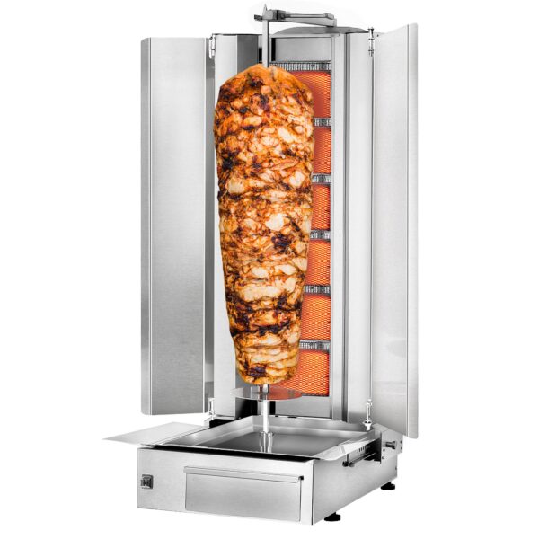 Plynový gril na kebab gyros/doner - 6 horáky - max 100 kg - vrátane 2 krytov a 2 krídlových dverí - Image 6