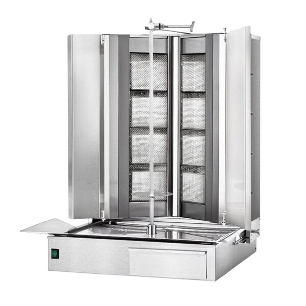 Plynový gril na kebab gyros/doner - 4 horáky tvar V - max 100 kg - vrátane 2 krytov a 2 krídlových dverí - Image 7