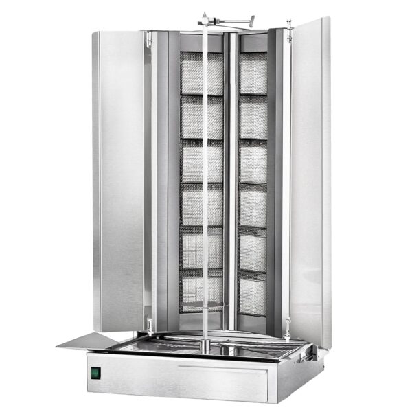 Plynový gril na kebab gyros/doner - 6 horáky - max 150 kg - vrátane 2 krytov a 2 krídlových dverí - Image 7