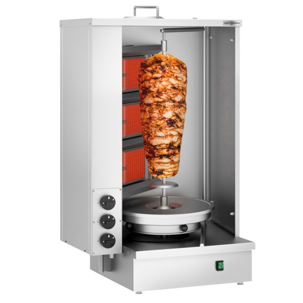 Plynový gril na kebab shawarma/doner - 3 horáky - max