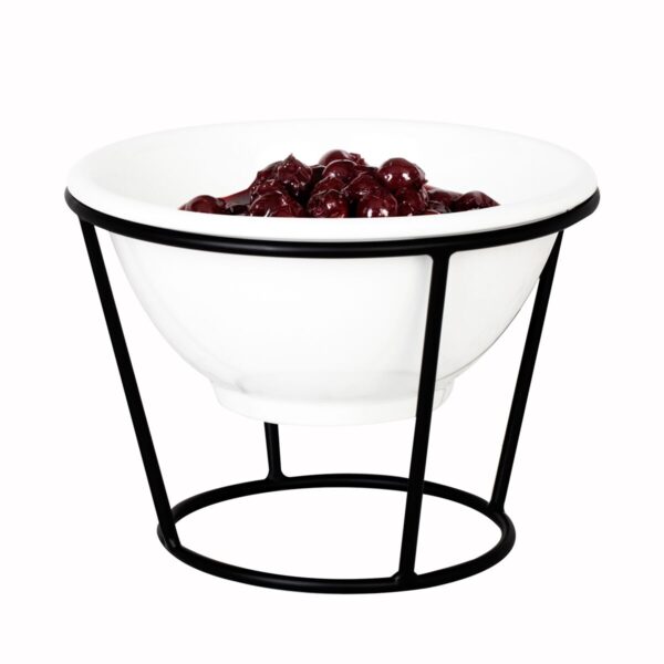 Etažér / bufetový stojan - čierny - vrátane 1 melamínovej misky - okrúhle - Image 3