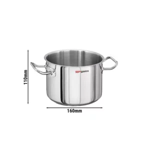 Hrniec na mäso - Ø 160 mm - Výška: 110 mm -2l - Nerezová oceľ - vhodná na indukciu