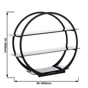 Etažér / bufetový stojan - Ø 600mm - Čierny