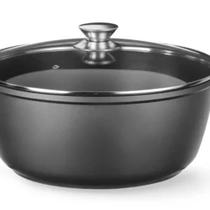 Kastrol s nepřilnavým povrchem, HENDI, 7L, Černá, 367x290x(H)122mm