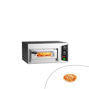 Elektrická vícepatrová kamna na pizzu – jednopodlažní – ohnivzdorný kámen na pizzu – 1 x Ø 35 cm (13,8 palce) – 230 V, jednofázová | 13 A zástrčka – mechanické ovládání – do 450 °C