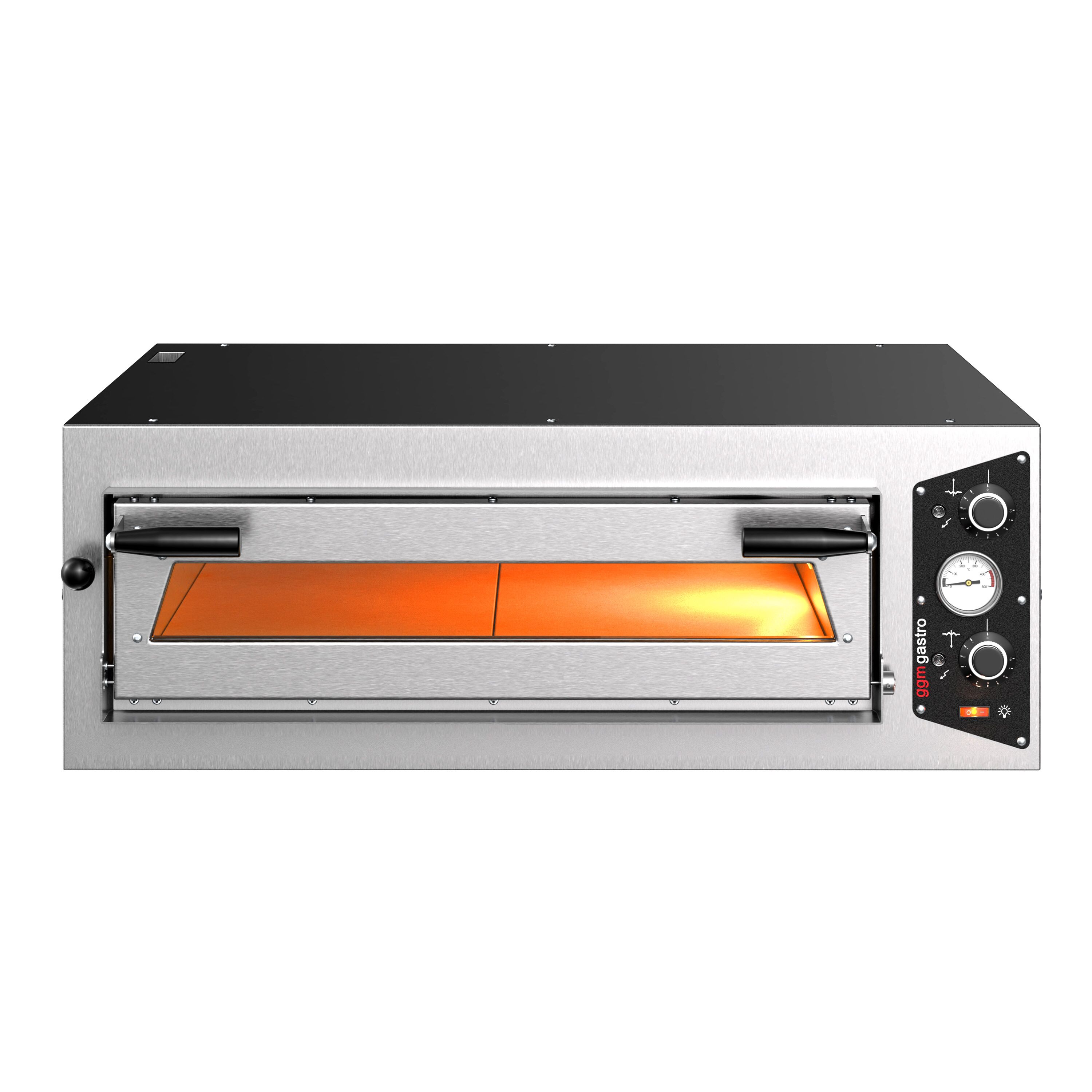 Elektrická kamna na pizzu – jednopatrová – ohnivzdorný kámen na pizzu – 4 x Ø 35 cm (13,8 palce) – 230 V, třífázová – mechanické ovládání – do 450 °C - Obrázek 4