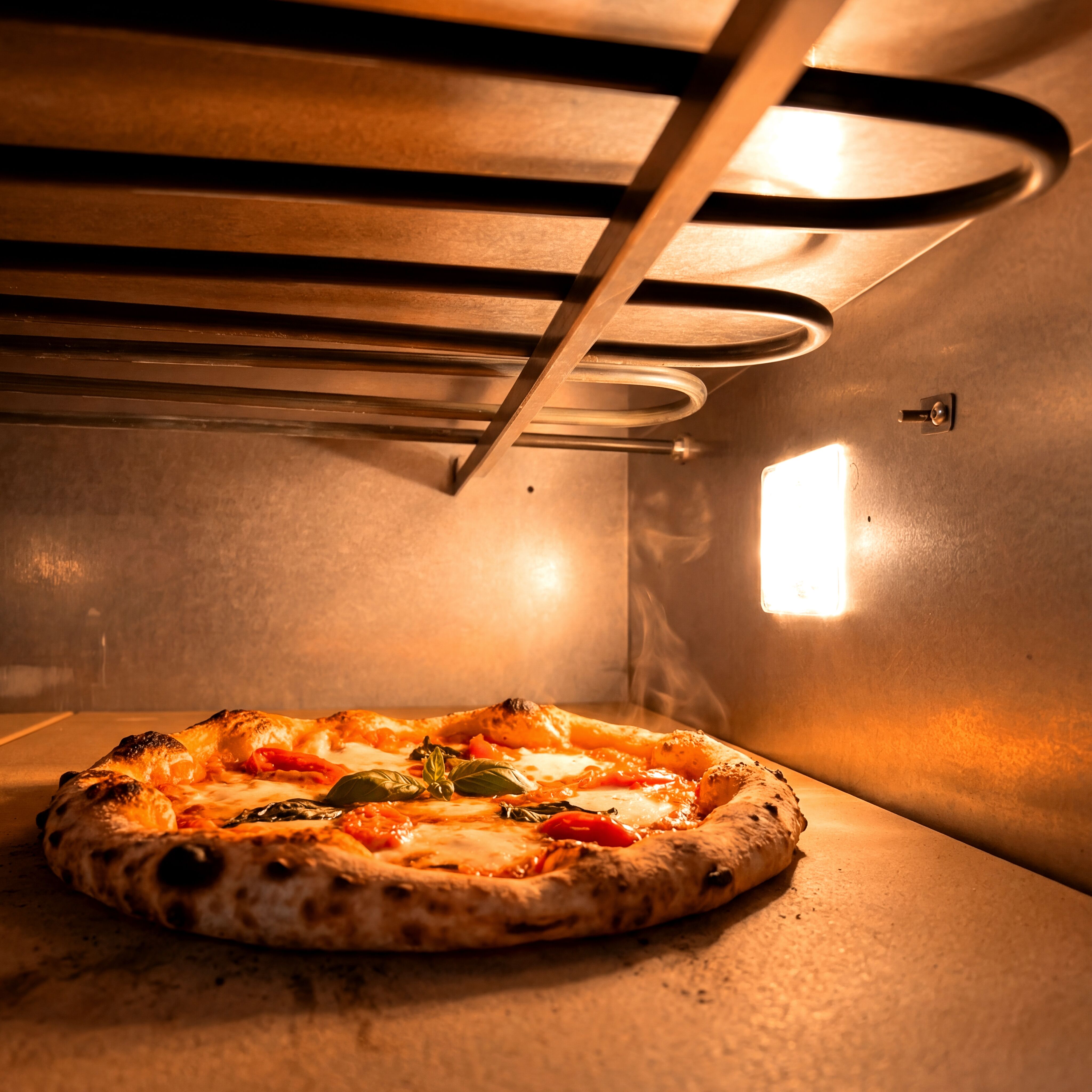 Elektrická vícepatrová kamna na pizzu – jednopatrová – ohnivzdorný kámen na pizzu – 4 – Ø 35 cm (13,8 palce) – mechanické ovládání – do 450 °C – včetně podstavce - Obrázek 6