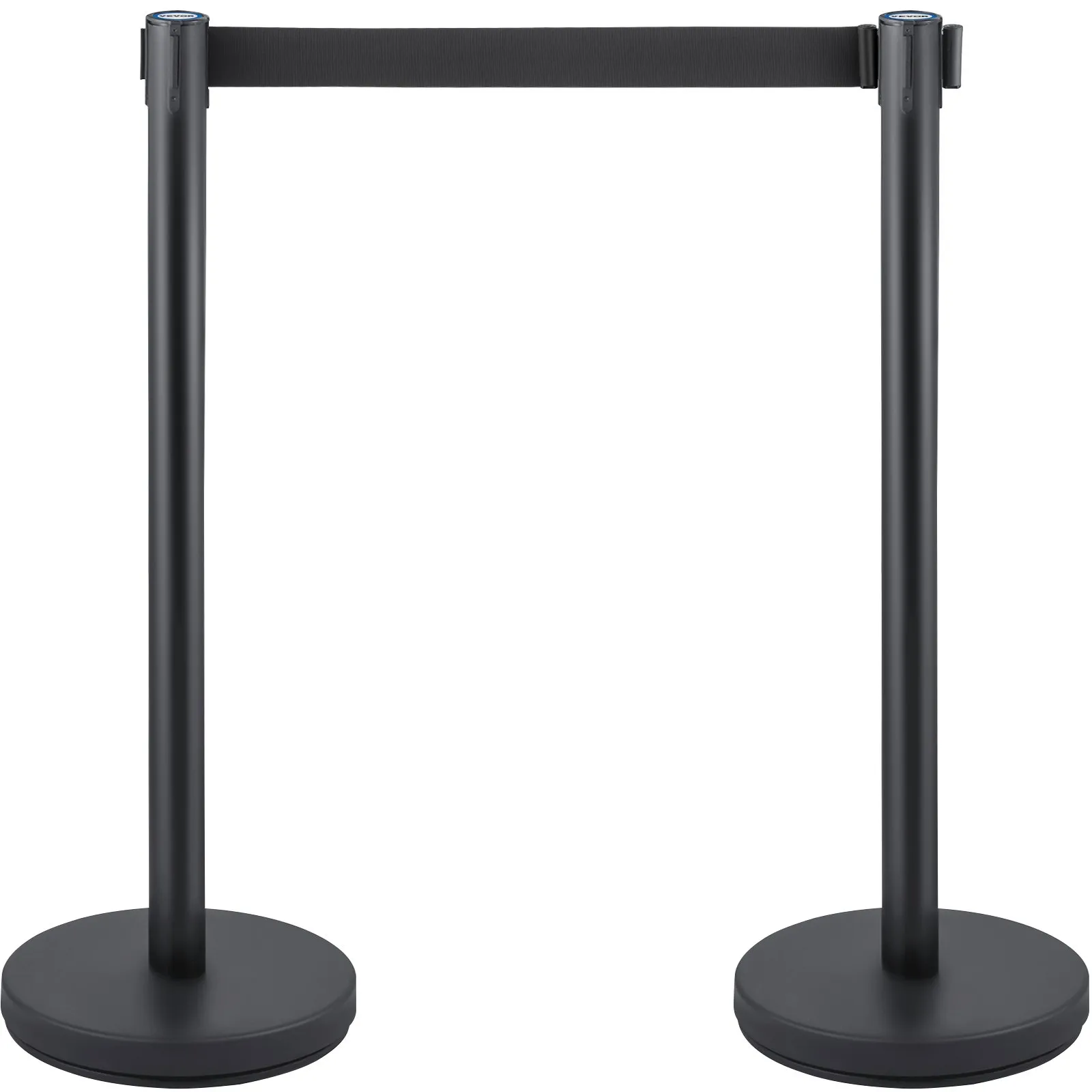 6-dílné sloupky pro regulaci davu vyrobené ze železa a oceli, černé, s nastavitelnou délkou pásu, bariérovým pásem, sloupky pro regulaci řady, 33 kg bariérovými sloupky pro oddělení prostor - Obrázek 2