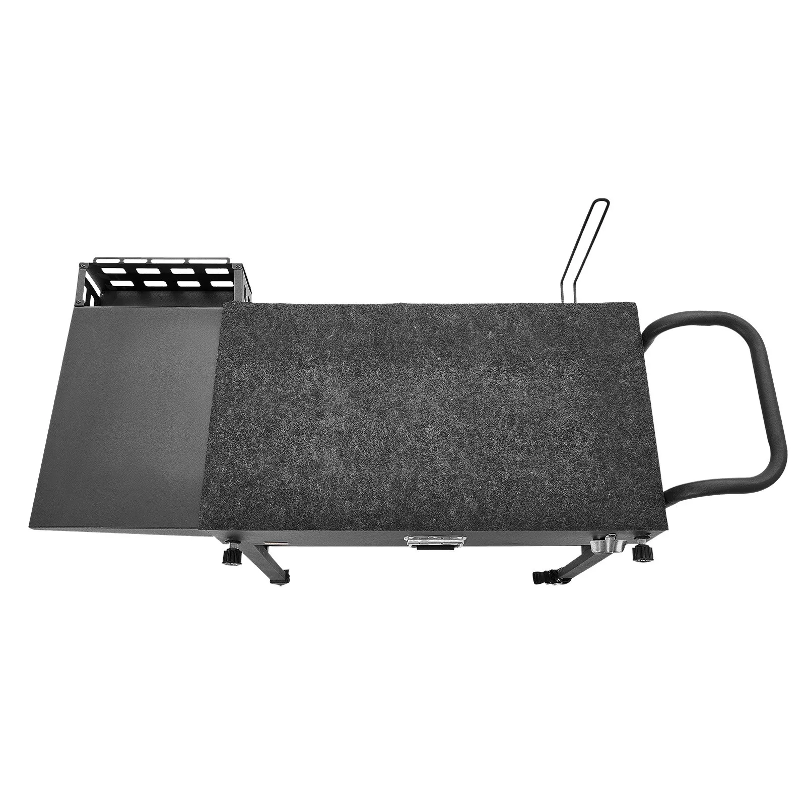 Venkovní grilovací vozík 787x432 mm (velikost stolu), skládací grilovací stůl s držákem na kapesníky, háčky, kolečky a bočním stolkem, stůl na přípravu grilu, servírovací vozík na piknik, do kuchyně a zahrady - Obrázek 3