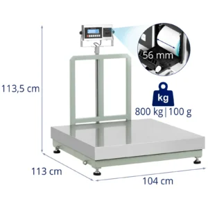 Plošinová váha - 800 kg / 0,1 kg - 100 x 100 cm - LCD s tiskárnou etiket
