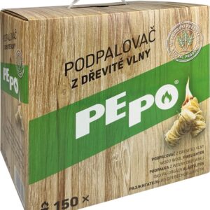 Podpalovač PE-PO® dřevitá vlna, 150 ks, rozpalovač na gril, kamna, krby, kamna
