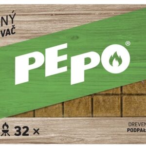 Podpalovač PE-PO® dřevný pevný, 32 ks, rozpalovač na gril, kamna, krby, kamna