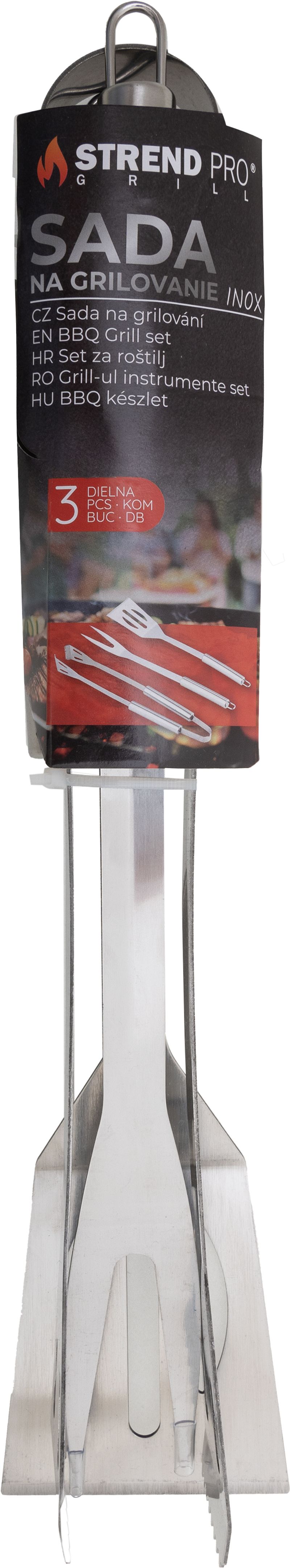 Sada nářadí Strend Pro Grill, ke grilování a opékání, nerez, 3-dílná - Obrázek 2