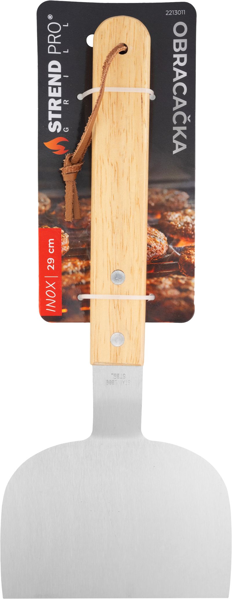 Obraceč Strend Pro Grill, ke grilování, dřevěná rukojeť, 29 cm - Obrázek 2