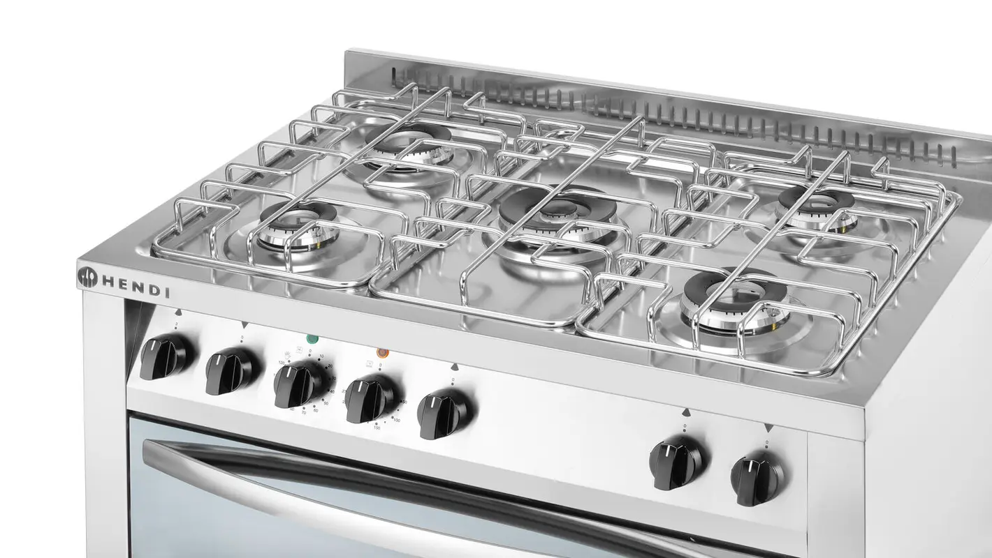 Plynový sporák s 5 hořáky, HENDI, Smart, 230V/3000W, 17000kW, 900x600x(H)900mm - Obrázek 3
