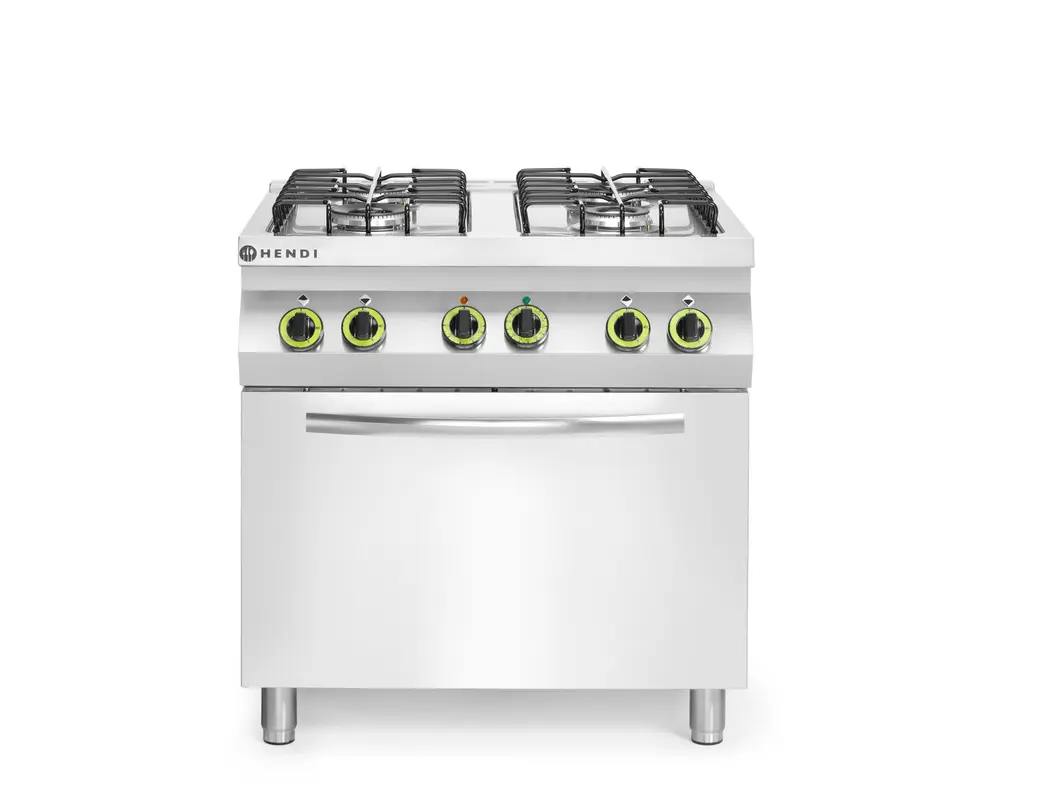 Plynový sporák se 4 hořáky as elektrickou konvekční troubou GN 1/1, HENDI, Smart, GN 1/1, 230V/3000W, 17000kW, 800x700x(H)900mm - Obrázek 3
