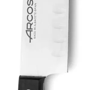 Nůž Santoku s okrajem Granton, série UNIVERSAL, Arcos, Černá, (L)290mm