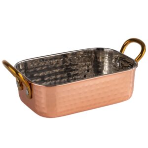 (6 kusů) Mini servírovací pánev - MUMBAI - nerezavějící ocel - 0,45 litru - 145x95 mm - měď