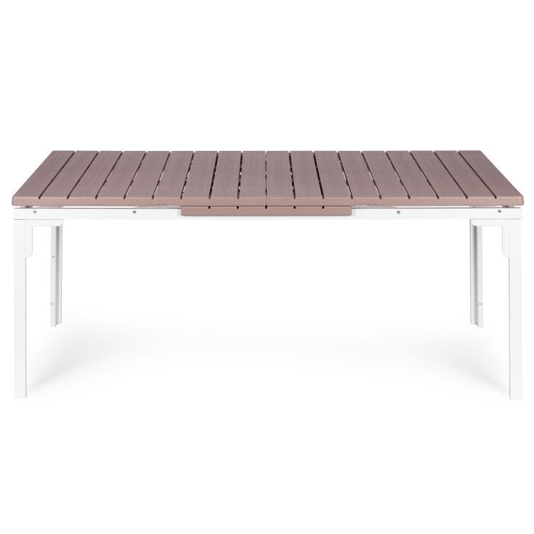 Rozkládací zahradní stůl 180-240 cm, až 12 míst k sezení, HDPE ocel, béžová, MultiGarden - Obrázek 3