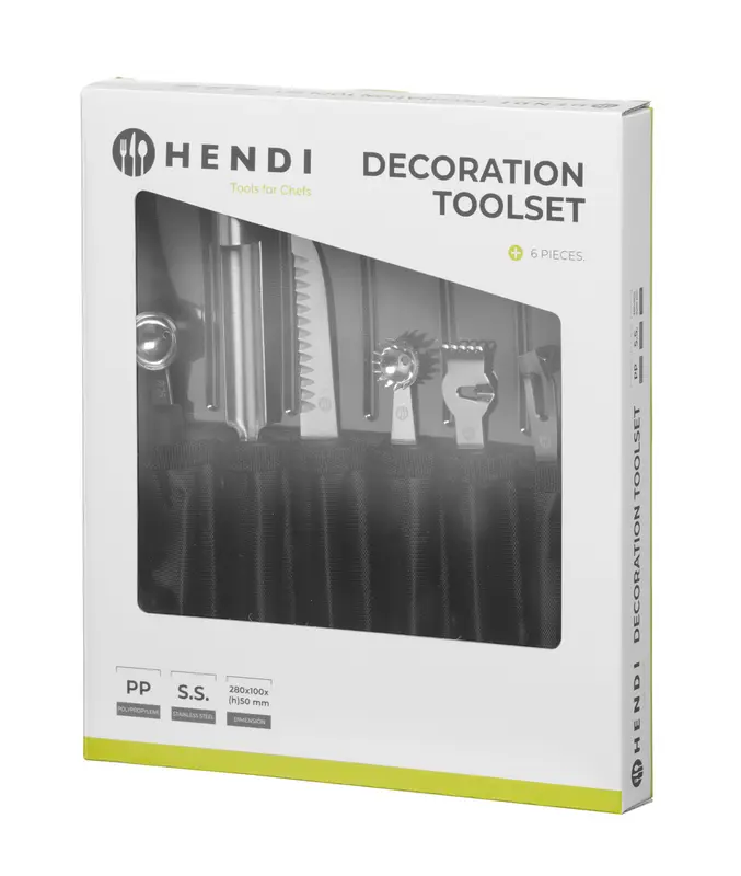 Sada dekoračních nožů – 6 ks, HENDI, Černá, 280x100x(H)50mm - Obrázek 2