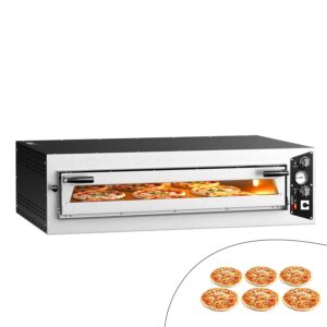 Elektrická kamna na pizzu - jedna etáž - žáruvzdorná kamenná etáž - 6 - Ø 35 cm (13,8") - mechanické ovládání - do 450 °C