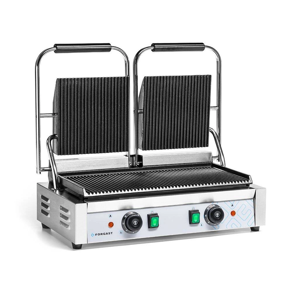 Dvojitý kontaktní gril, rýhované desky, 3.6 kW | FORGAST FG09202