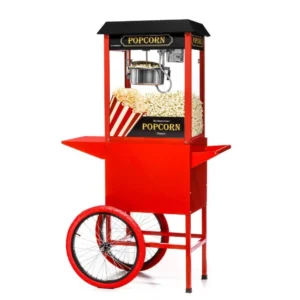Popcorn stroj s vozíkem, 800W, popcorn stroj červený (Kopie)