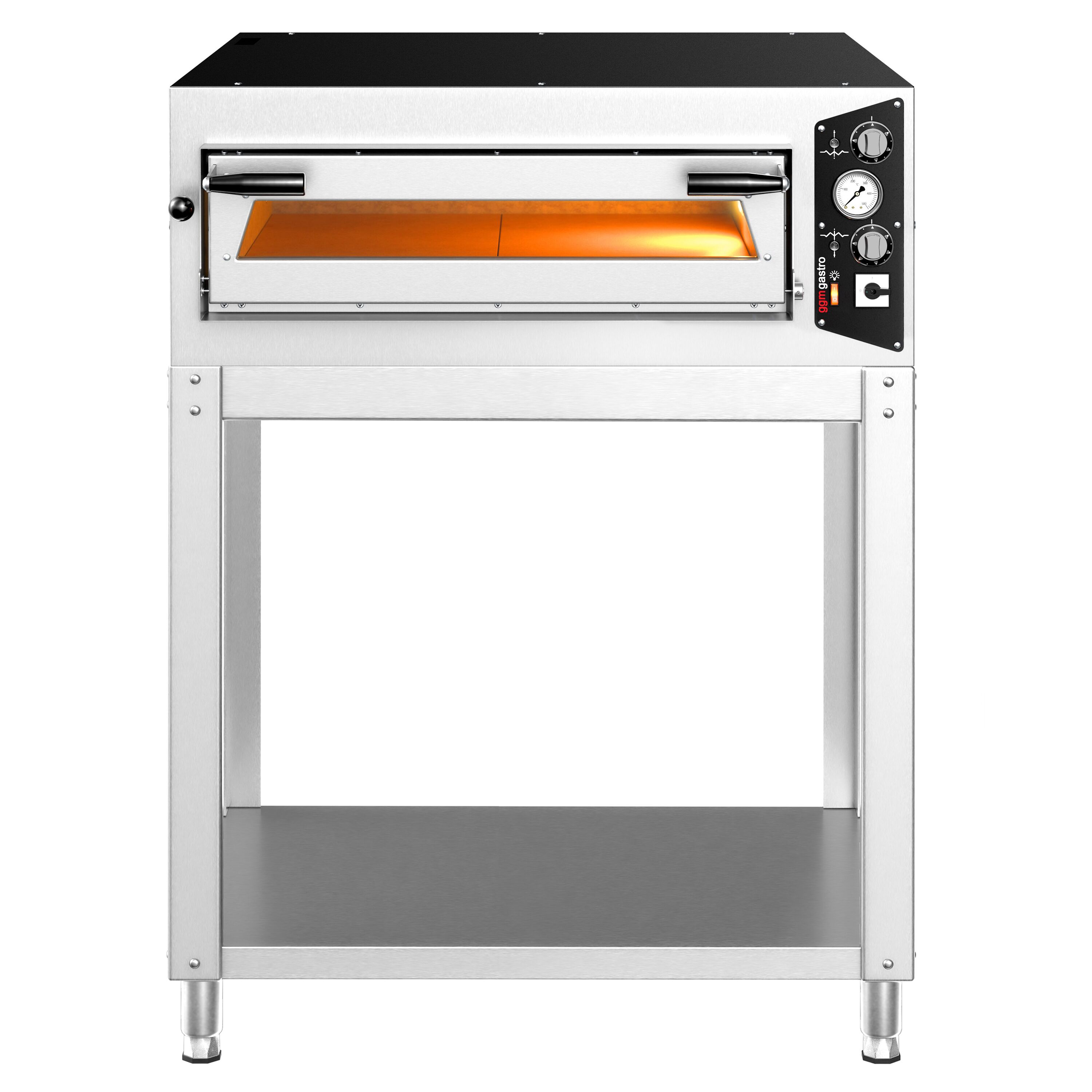 Elektrická vícepatrová kamna na pizzu – jednopatrová – ohnivzdorný kámen na pizzu – 4 – Ø 35 cm (13,8 palce) – mechanické ovládání – do 450 °C – včetně podstavce - Obrázek 2