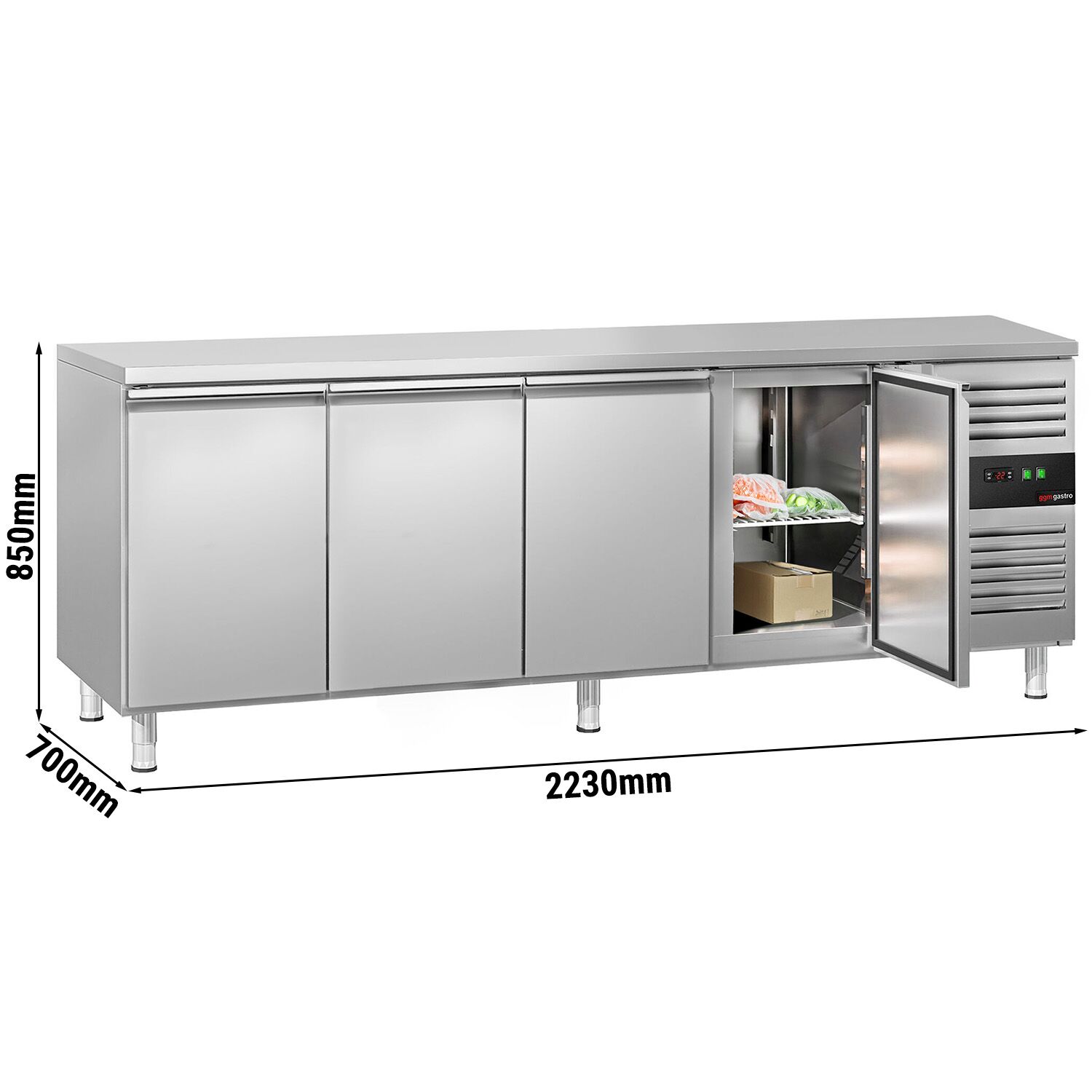 Mrazící stůl ECO - 2230x700mm - se 4 dvířky - Obrázek 4