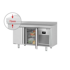 Mrazící pult Premium PLUS - 1468x600mm - se 2 dveřmi - se zvýšeným okrajem