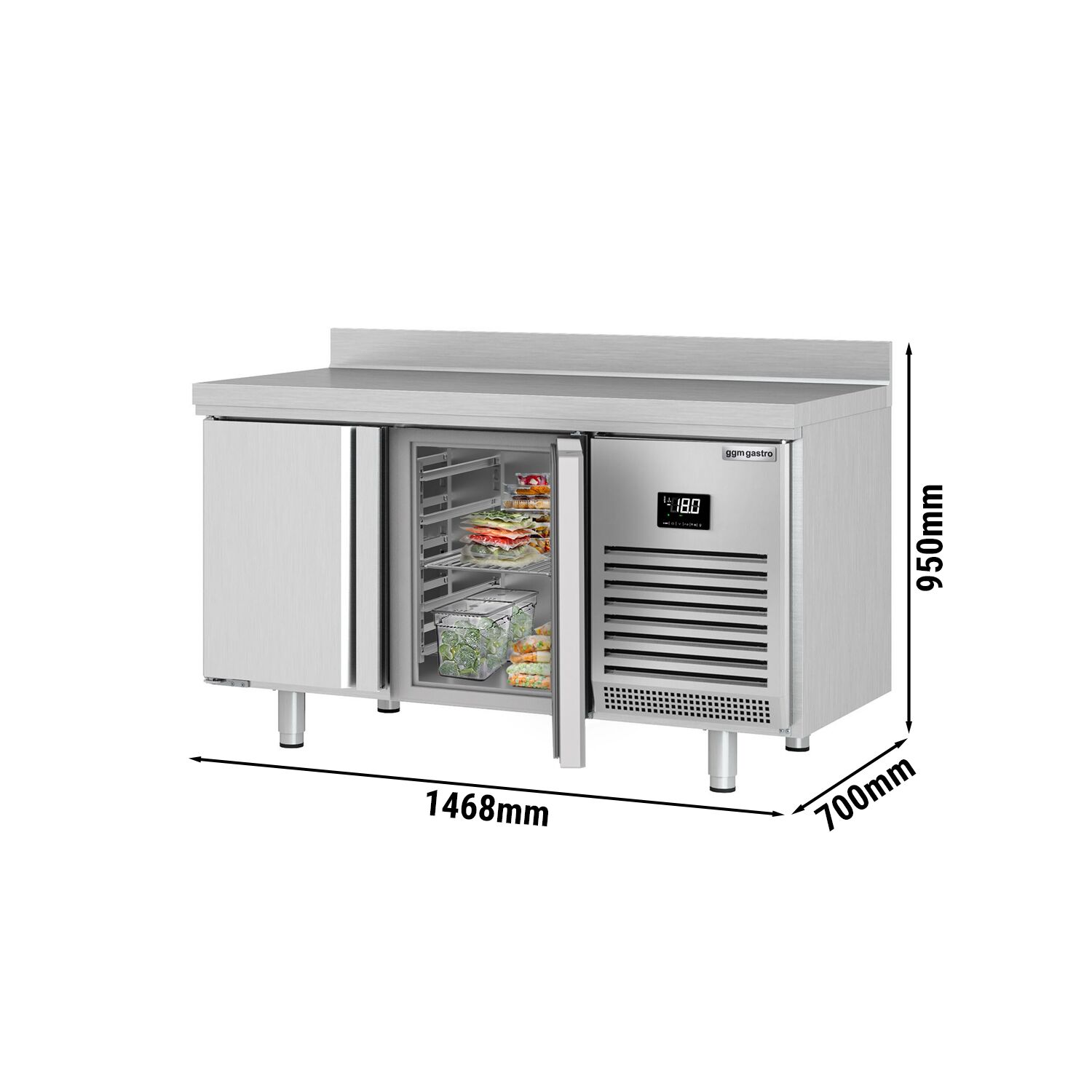 Mrazící pult Premium PLUS - 1468x700mm - se 2 dveřmi - se zvýšeným okrajem - Obrázek 5