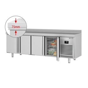 Mrazící pult Premium PLUS - 2452x700mm - se 4 dveřmi - se zvýšeným okrajem