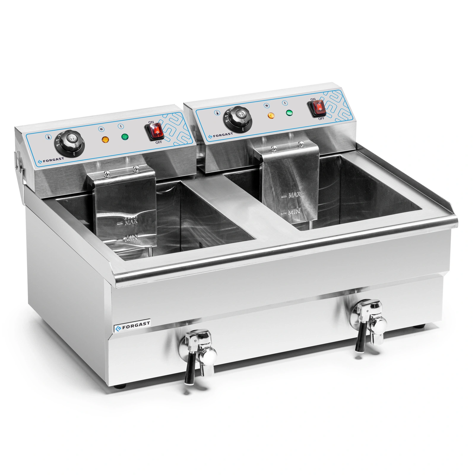 Elektrická fritéza 2-komorová 2x16l s výpustným kohoutkem, studená zóna, 10 kW, 230 V | FORGAST FG09016 - Obrázek 3