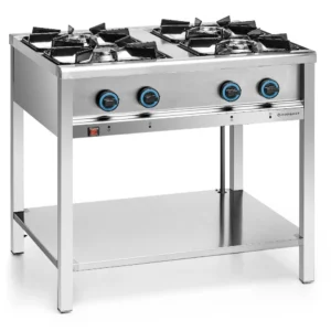 Plynový gastronomický sporák se 4 hořáky s dolní policí, 23 kW | FORGAST FG09451