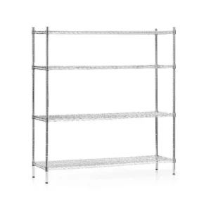 Skládací skladový regál z chromované oceli, 4 police, 152x45,5x180 cm | FORGAST FG15134