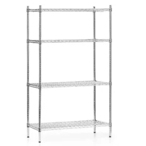 Skládací skladový regál z chromované oceli, 4 police, 91x45,5x180 cm | FORGAST FG15132