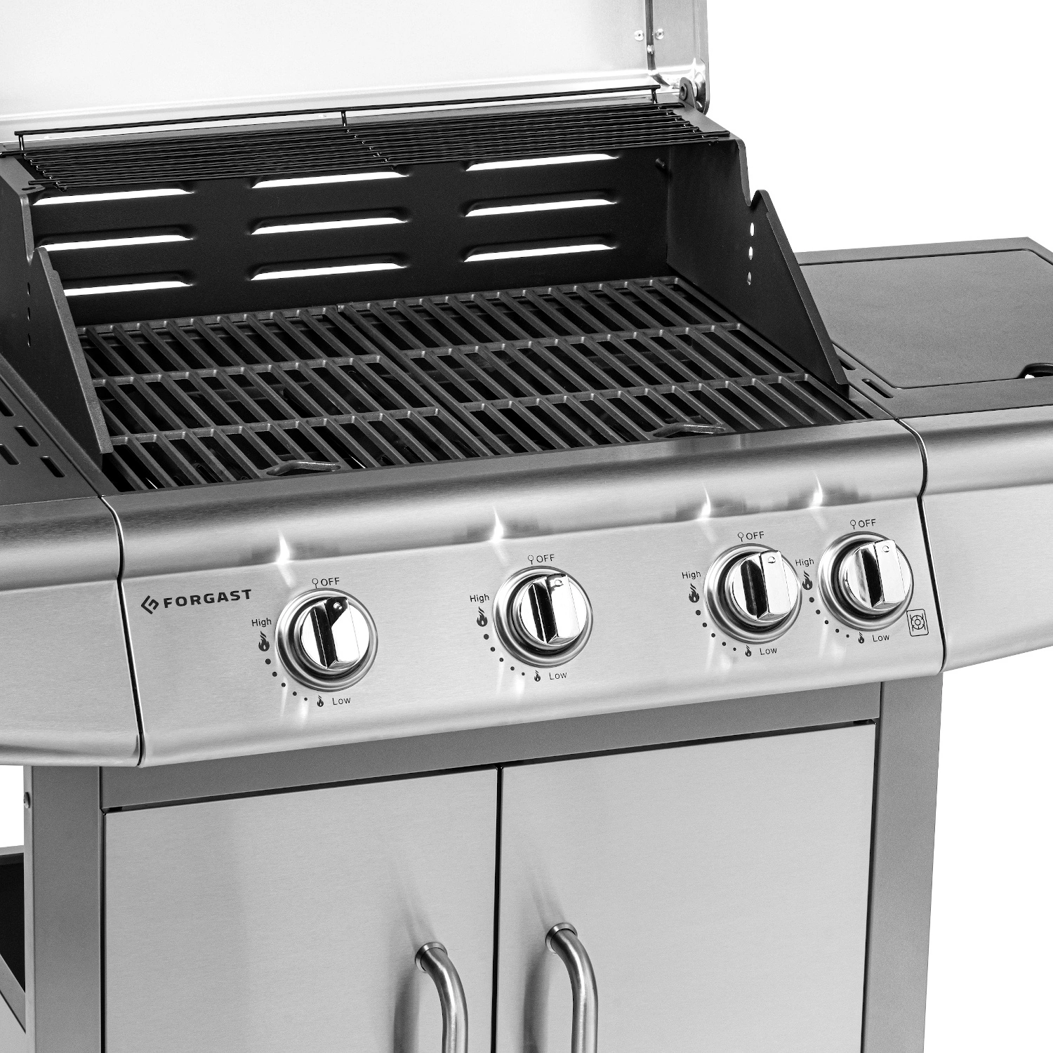 Zahradní plynový gril se skříňkou a bočním hořákem, počet hořáků 3+1, výkon 13,8 kW | FORGAST FG09107 - Obrázek 9