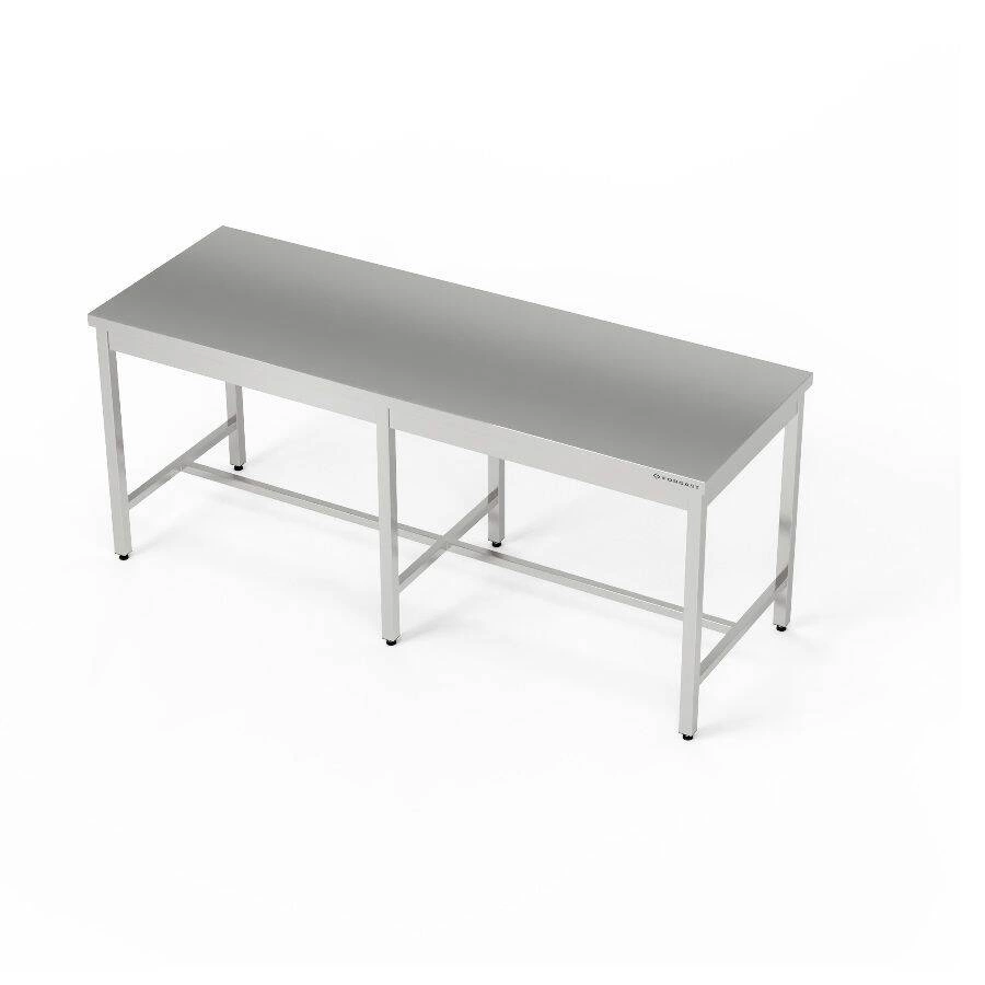 Nerezový centrální pracovní stůl 240x80x85 cm | FORGAST - Obrázek 3