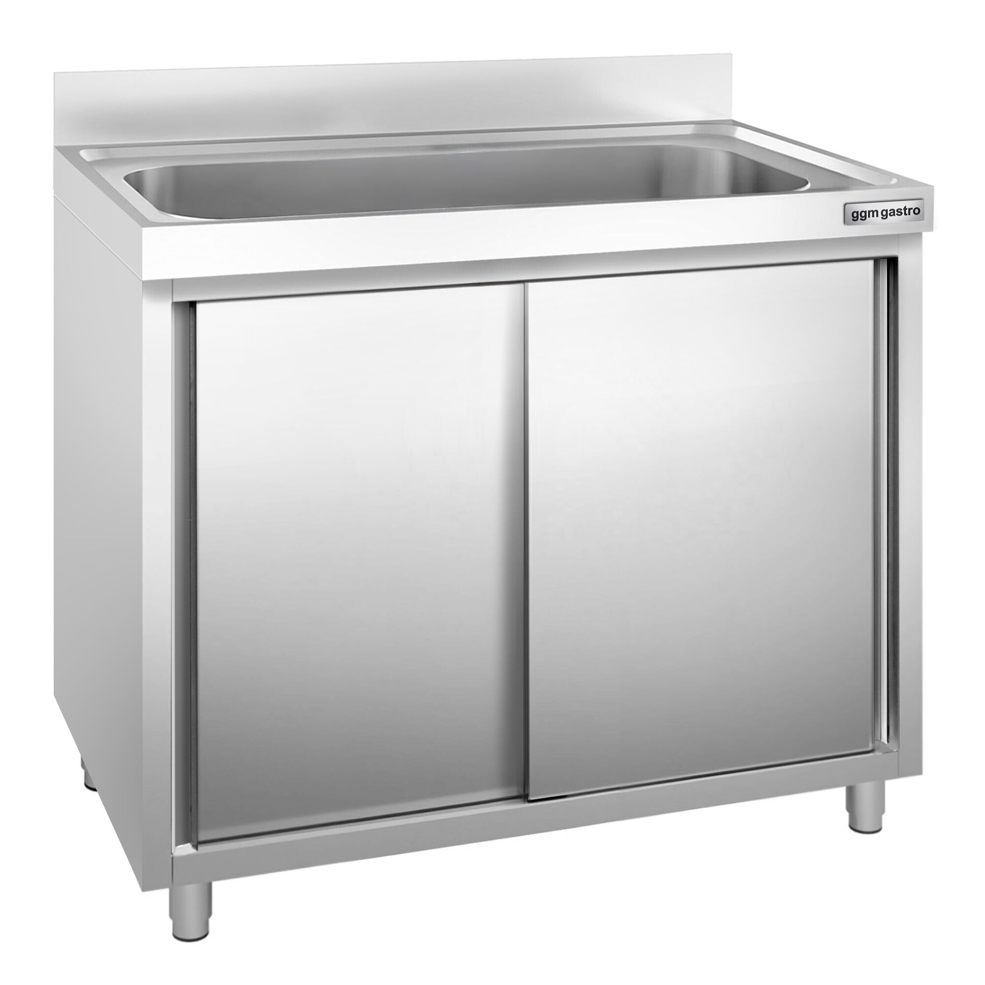 Dřezová skříňka PREMIUM - nerezavějící ocel AISI 304 - 1000x600 mm - posuvné dveře - s 1 dřezem - Obrázek 4