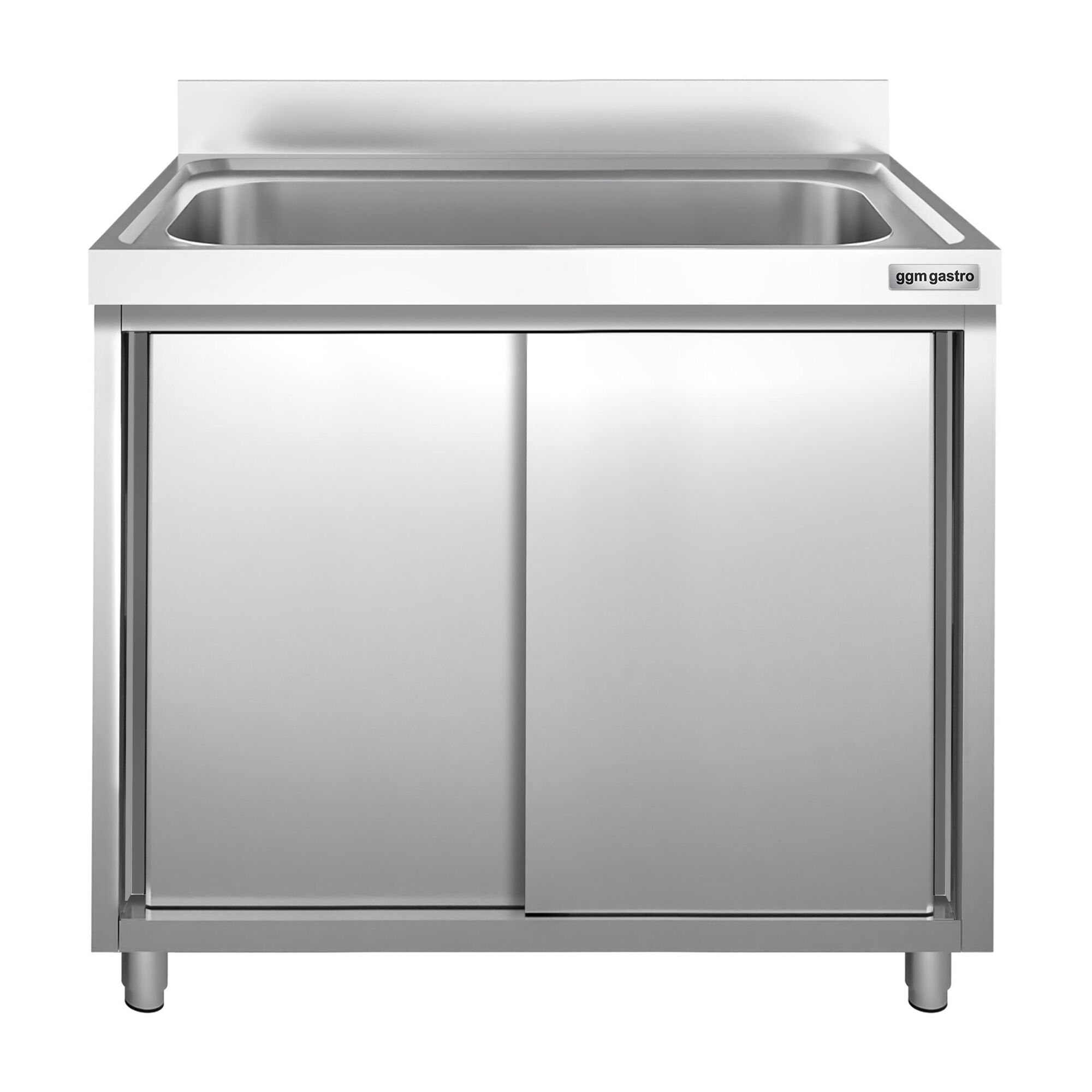 Dřezová skříňka PREMIUM - nerezavějící ocel AISI 304 - 1000x600 mm - posuvné dveře - s 1 dřezem - Obrázek 5